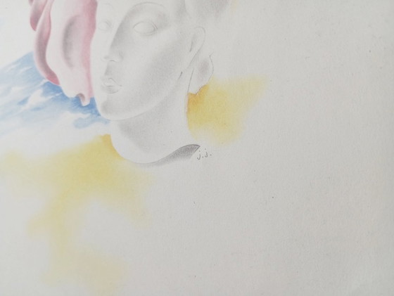 Image 1 of Jean Jacquelin Surrealistische/Art-Deco Litograaf 1930'S - Uniek