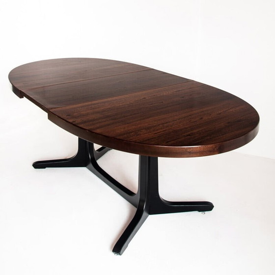 Image 1 of Vintage eikenhouten en iepenhouten tafel met verlengstuk, Frankrijk 1970