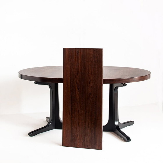 Image 1 of Vintage eikenhouten en iepenhouten tafel met verlengstuk, Frankrijk 1970