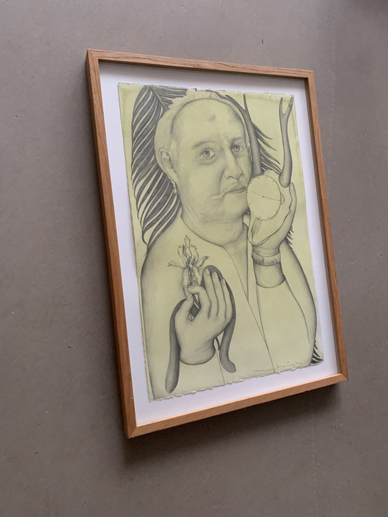 Image 1 of Tekening Janpeter Muilwijk, Portret Cor Hoek, 100 Zeeuwse Portretten, 2000