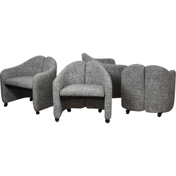 Image 1 of Set van 4 vintage Ps142 fauteuils van Eugenio Gerli voor Tecno, jaren 1960