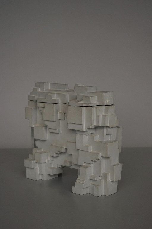 Kubistische Olifant Reclame Sculptuur van Sir Eduardo Paolozzi, 1973