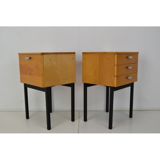 Image 1 of Paar mid-century minimalistische nachtkastjes van Up Zavody Bucovice, Tsjecho-Slowakije 1970s