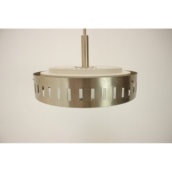 Image 1 of Mid century glazen en metalen hanglamp, Duitsland 1969