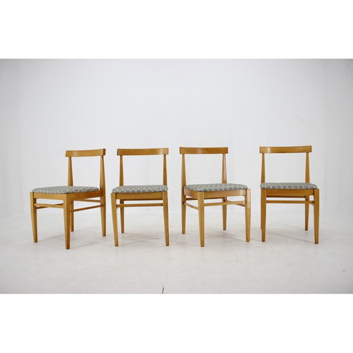 Set van 4 vintage houten eetkamerstoelen, Tsjecho-Slowakije 1960