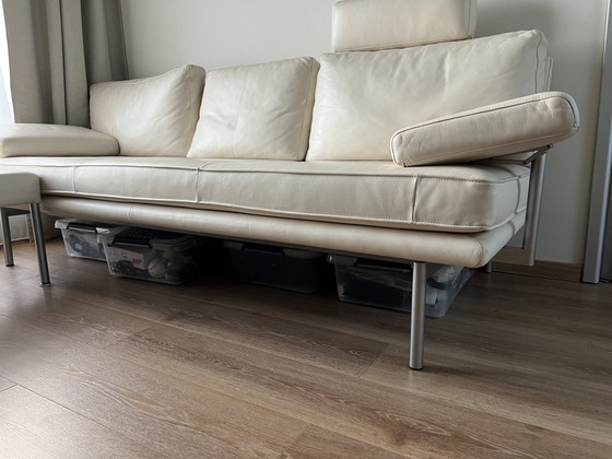 Image 1 of Walter Knoll 'Living Platform' lederen 3 zit sofa