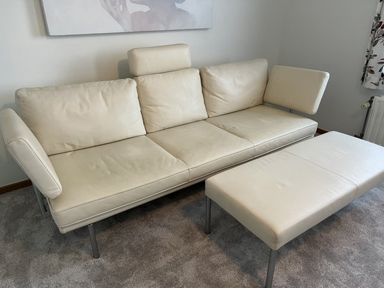 Image 1 of Walter Knoll 'Living Platform' lederen 3 zit sofa