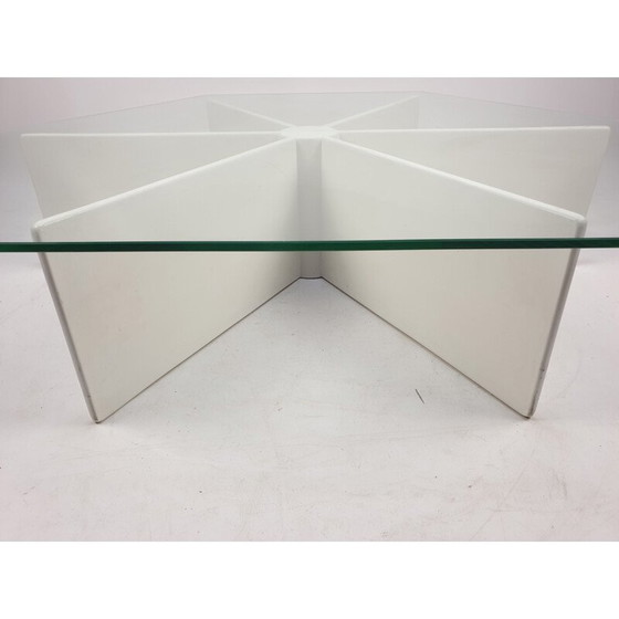Image 1 of Vintage T878 multiplex en glazen salontafel door Pierre Paulin voor Artifort, 1960