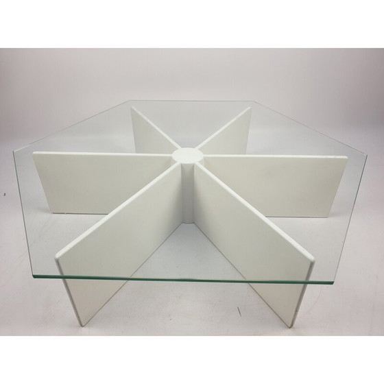 Image 1 of Vintage T878 multiplex en glazen salontafel door Pierre Paulin voor Artifort, 1960