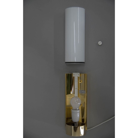 Image 1 of Wandlamp van messing en opalineglas voor Glashutte Limburg, 1970
