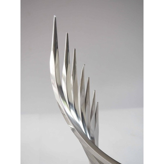 Image 1 of Paar roestvrijstalen kandelaars van Xavier Feal voor Inox Industrie, 1970