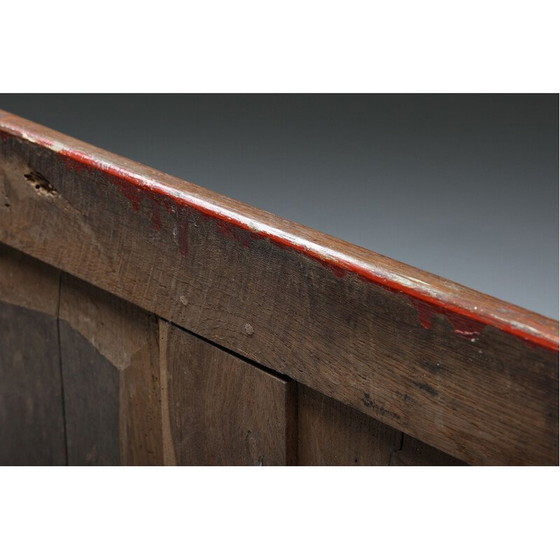 Image 1 of Vintage houten Wabi-Sabi Bidbank met hoge rugleuning, jaren 1880