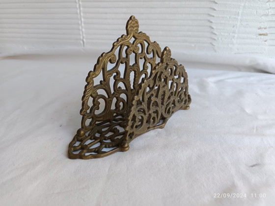 Image 1 of Art Nouveau verguld bronzen postsorteermachine