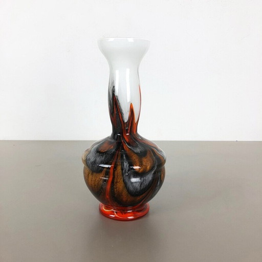 Vintage Opaline Florence vaas van Carlo Moretti Italië 1970