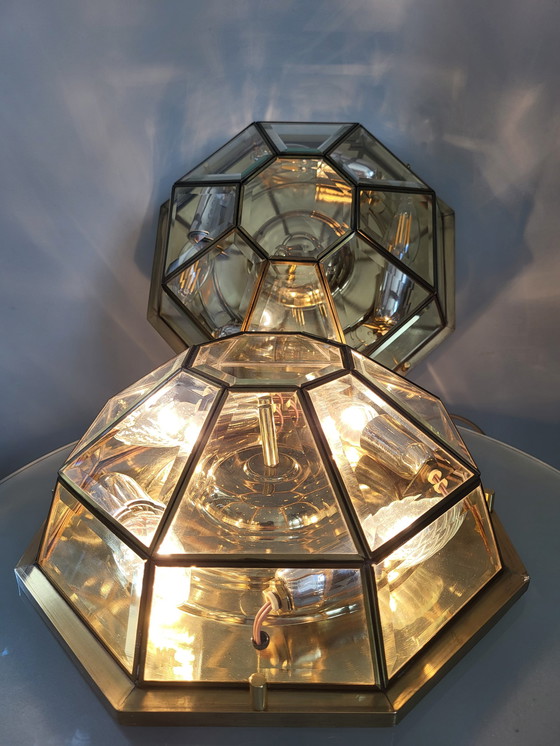 Image 1 of Achthoekige hanglamp Deknudt hollywood regency stijl 1980