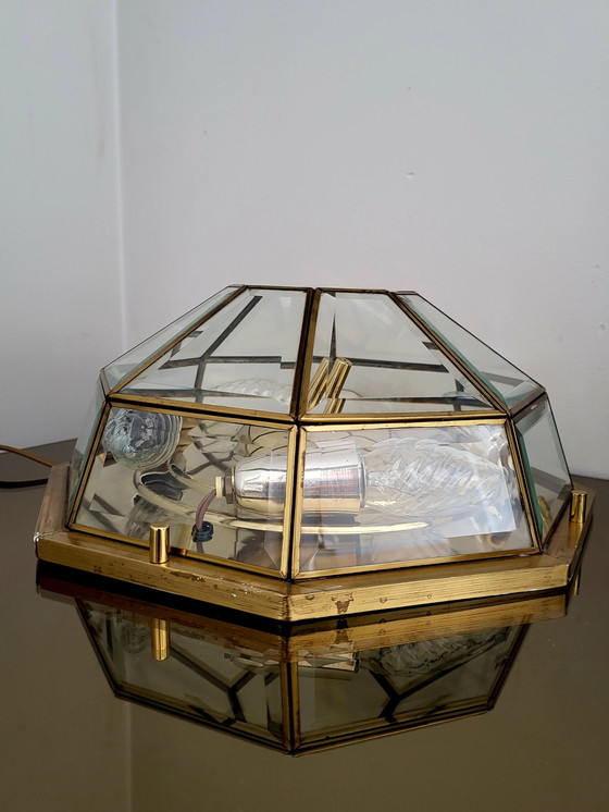 Image 1 of Achthoekige hanglamp Deknudt hollywood regency stijl 1980