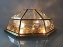 Achthoekige hanglamp Deknudt hollywood regency stijl 1980