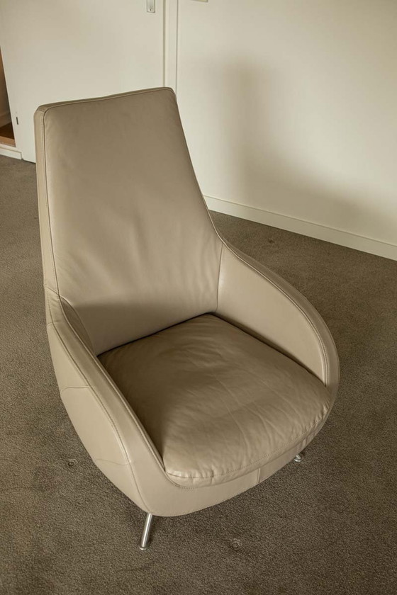 Image 1 of 2X Rolf Benz Fauteuil, Draaibaar, Leer