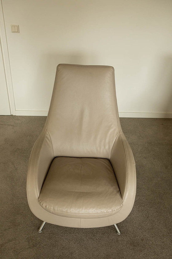 Image 1 of 2X Rolf Benz Fauteuil, Draaibaar, Leer