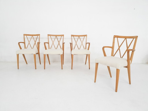 Set van vier "Poly-Z" eetkamerstoelen door A. A Patijn, Nederland 1950'S