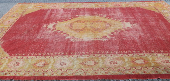 Image 1 of Antiek oversized Oushak tapijt 424 cm x 311 cm, 1890-1910