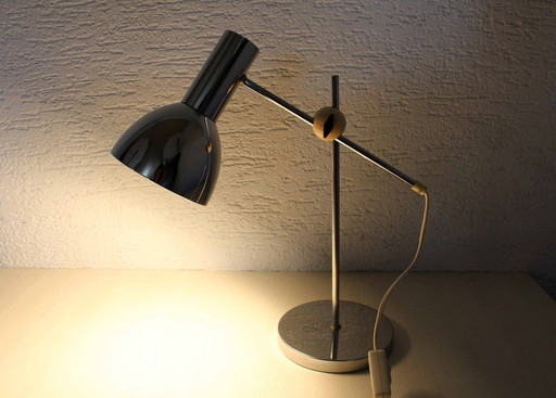  Fischer Leuchten scharnierende bureaulamp in verchroomd metaal, 1970