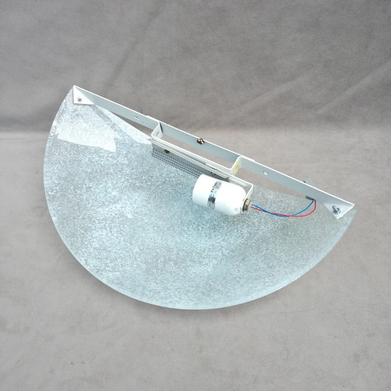 Image 1 of Minimalistische Glazen Halve Maan Wandlamp 1980