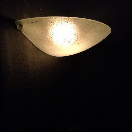 Image 1 of Minimalistische Glazen Halve Maan Wandlamp 1980