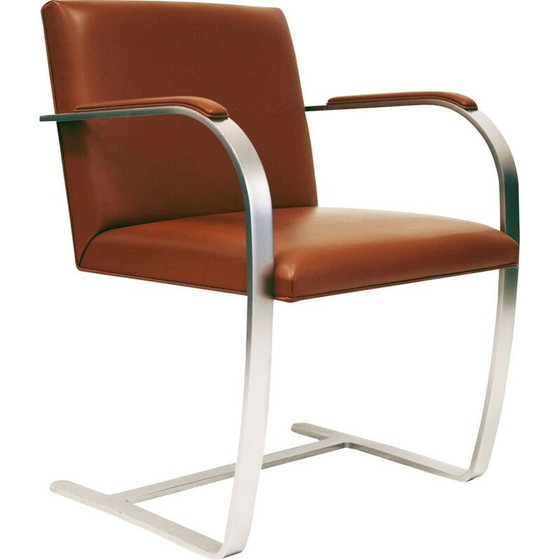 Image 1 of Vintage fauteuil van Mies van der Rohe Brno voor Knoll in bruin leer