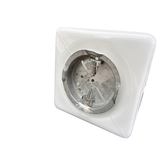 Image 1 of Vintage vierkante wit glazen plafondlamp voor Rudolf Zimmermann, Bamberg, Duitsland 1980