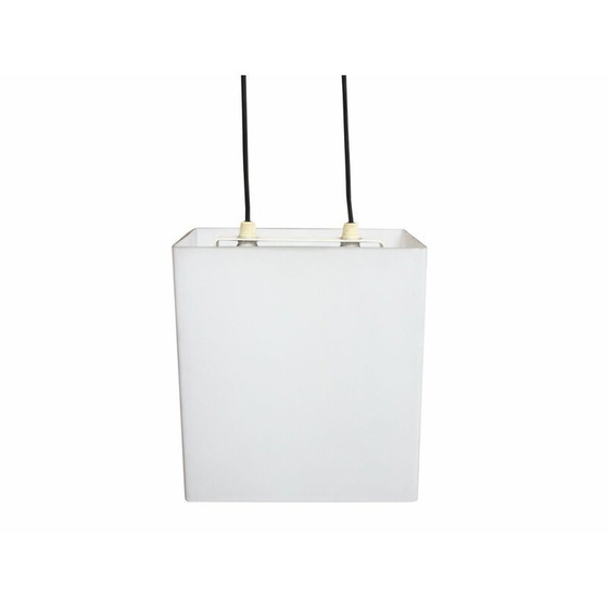 Image 1 of Vintage kubusvormige plafondlamp in opaline 1960