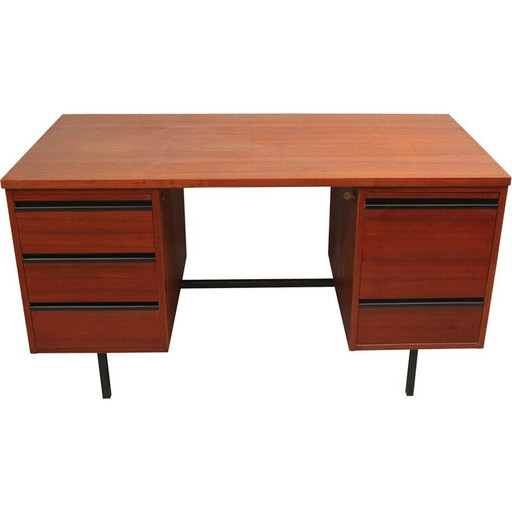 Vintage bureau in teak en metaal, jaren 1960