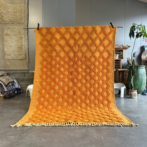 Berber Oranje Marokkaanse Beni Ourain Wollen Vloerkleed 200X300 Cm