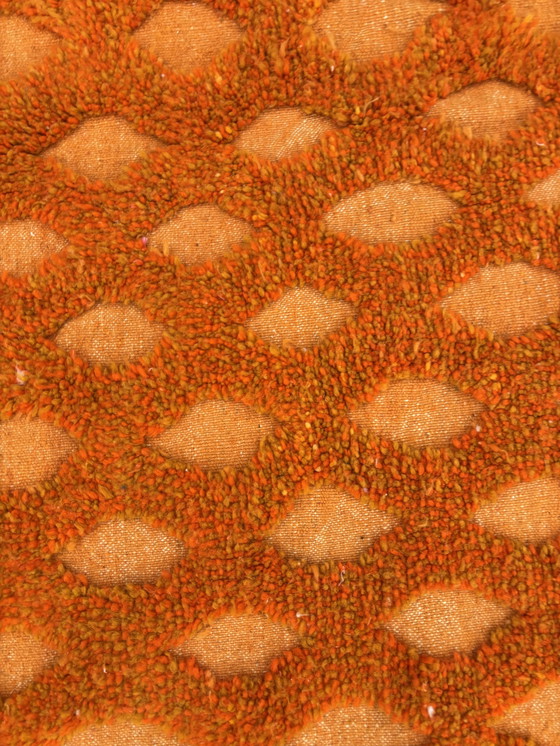 Image 1 of Berber Oranje Marokkaanse Beni Ourain Wollen Vloerkleed 200X300 Cm