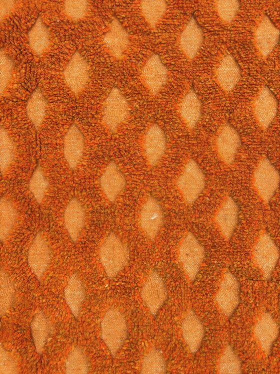 Image 1 of Berber Oranje Marokkaanse Beni Ourain Wollen Vloerkleed 200X300 Cm