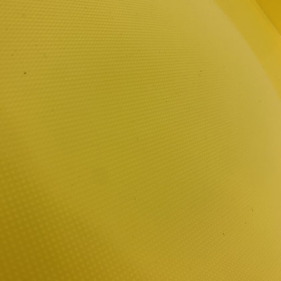 Image 1 of Vintage metalen en geel plastic dienblad, Denemarken 1970