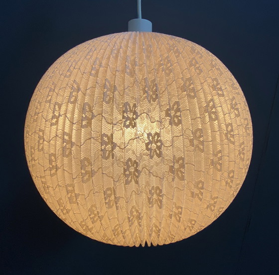 Image 1 of Plisee ronde hanglamp 1960S