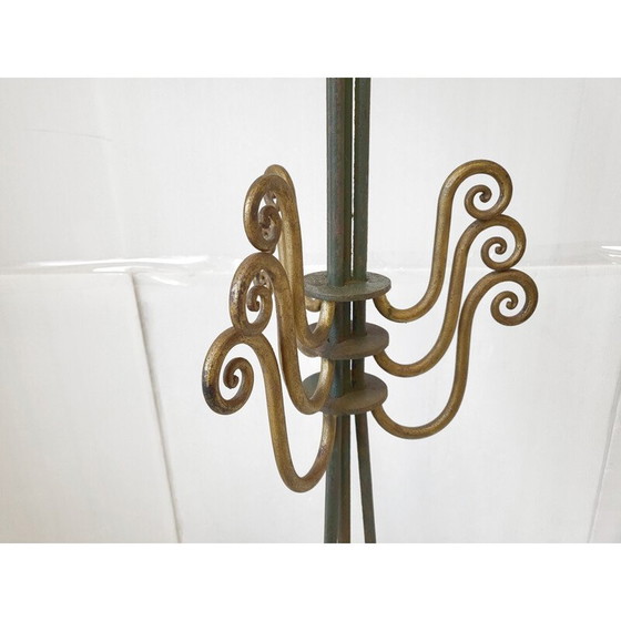 Image 1 of Vintage vloerlamp van staal en hout, 1940