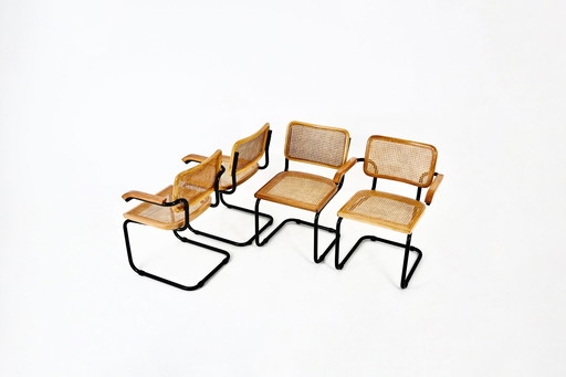 Eetkamerstoelen Stijl B32 van Marcel Breuer Set van 4