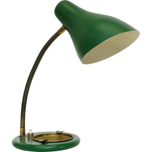 Vintage groene en gouden lamp, 1950