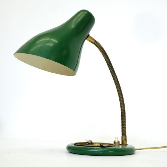 Image 1 of Vintage groene en gouden lamp, 1950