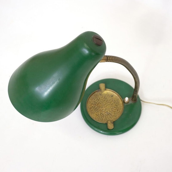 Image 1 of Vintage groene en gouden lamp, 1950