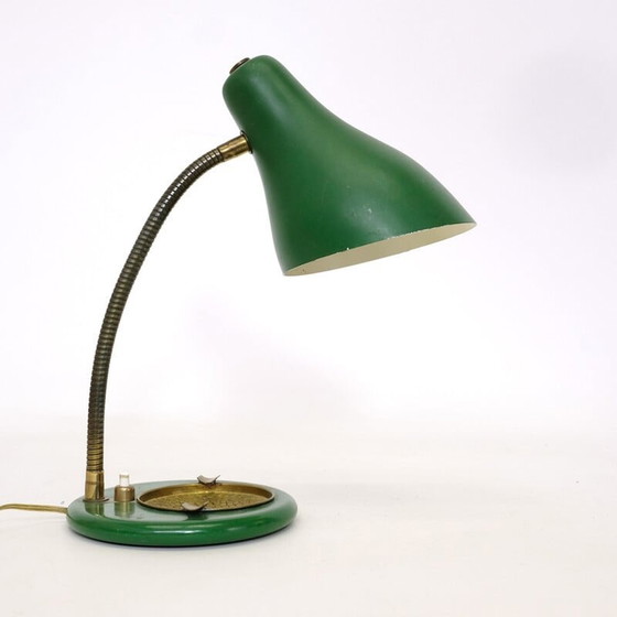 Image 1 of Vintage groene en gouden lamp, 1950