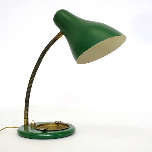 Vintage groene en gouden lamp, 1950