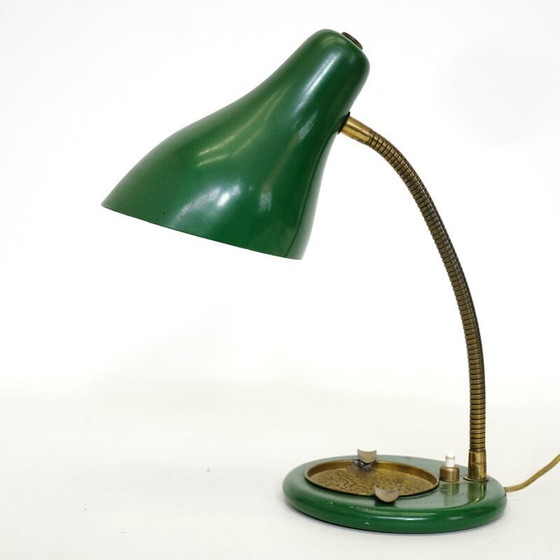 Image 1 of Vintage groene en gouden lamp, 1950