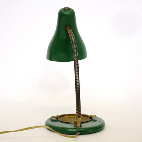 Image 1 of Vintage groene en gouden lamp, 1950