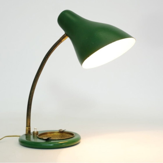 Image 1 of Vintage groene en gouden lamp, 1950