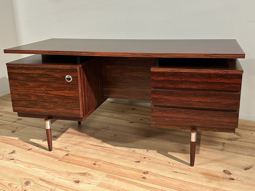 Vintage Directiebureau In Palissander Fineer De Rio '70