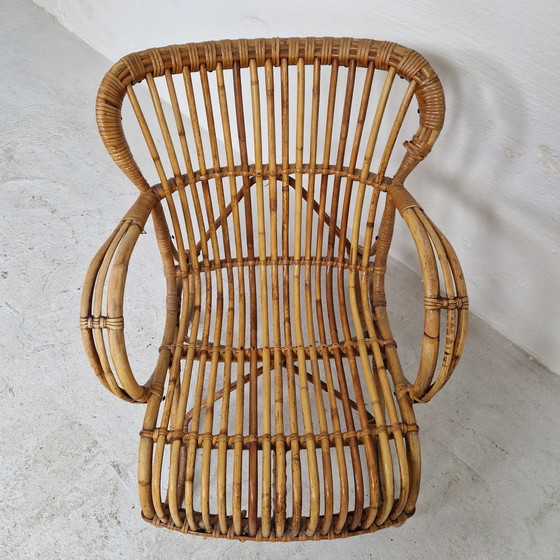 Image 1 of Rotan Belse 8 Fauteuil, Lage Rug 1950