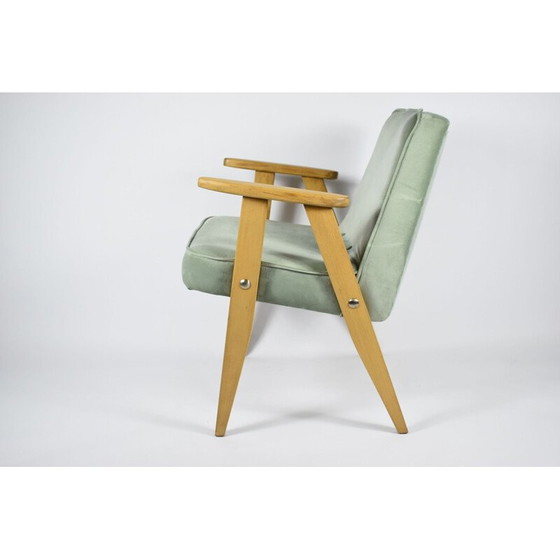 Image 1 of Vintage mint fluwelen fauteuil 366 door J. Chierowski 1962